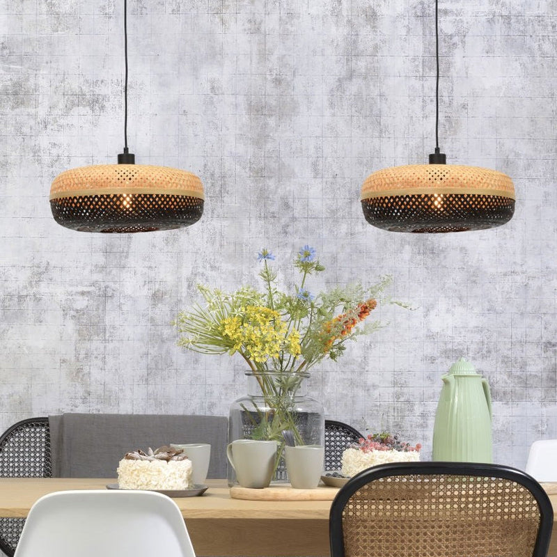 Suspension Palawan Bambou Noir et Naturel 60 cm