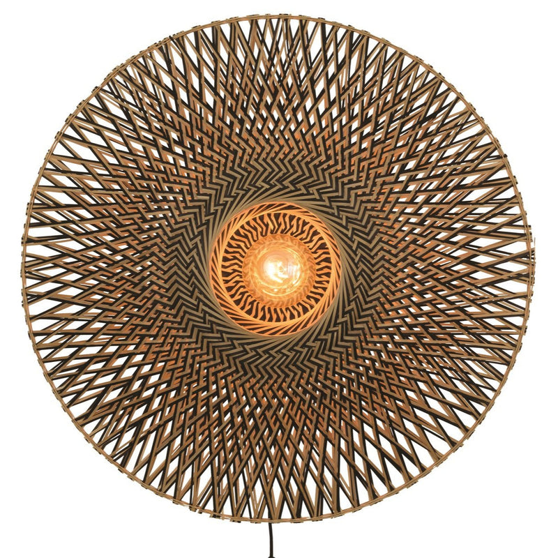 Applique Murale Bali Bambou Noir et Naturel 87 cm