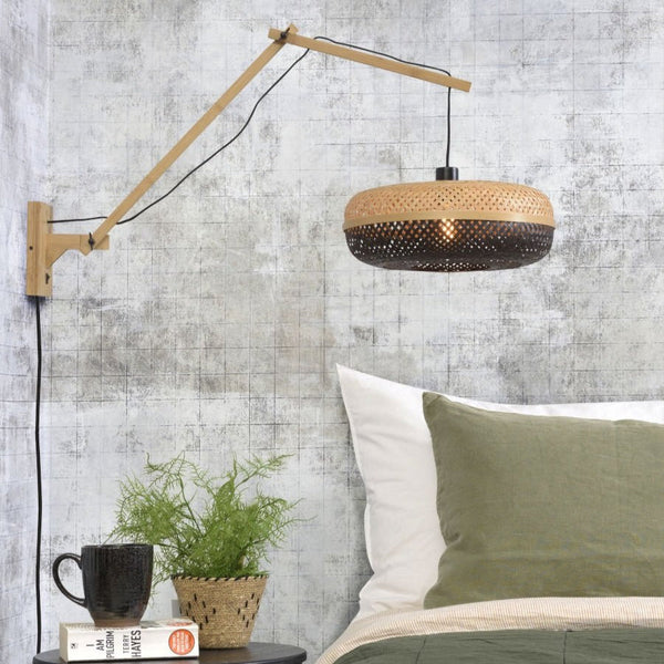 Applique Murale Palawan Bambou Noir et Naturel 40x15 cm L