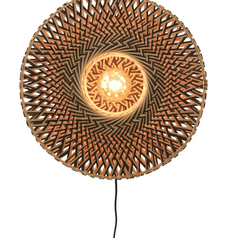 Applique Murale Bali Bambou Noir et Naturel 60 cm
