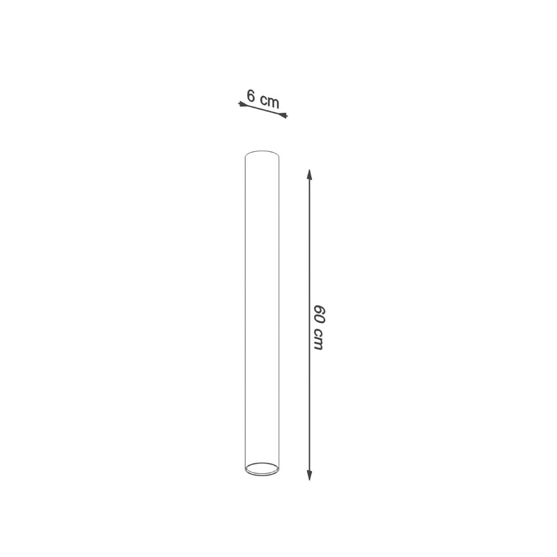 Plafonnier Tube 60 noir