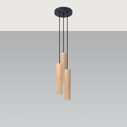 Lampe suspendue Bois Circulaire 3P