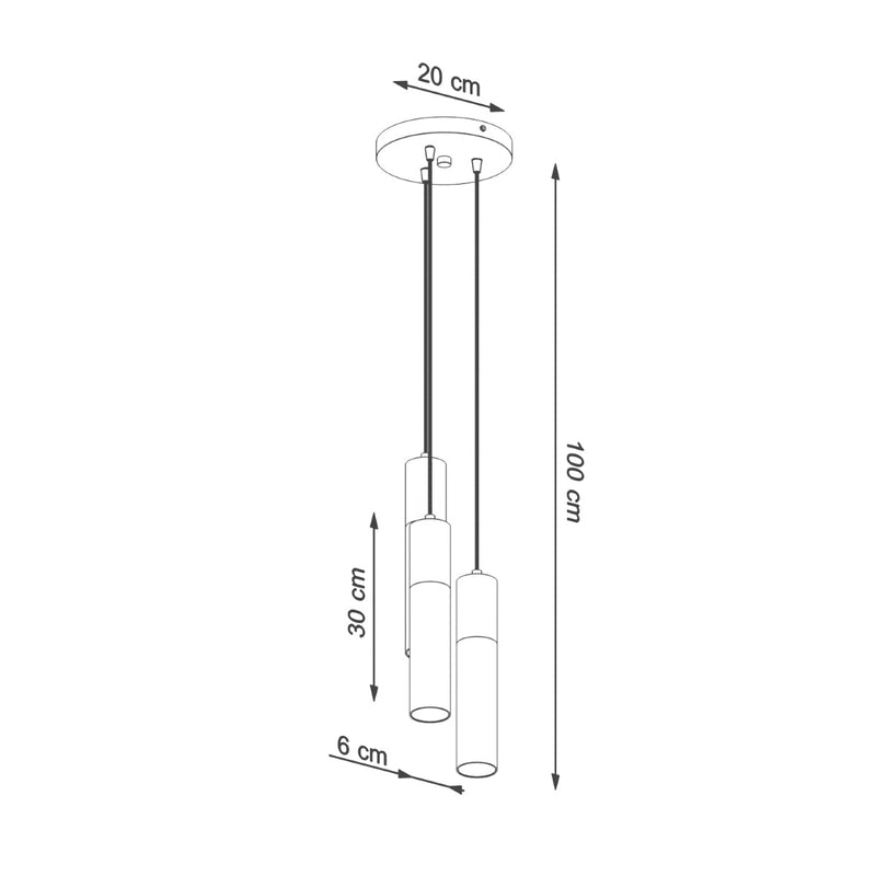 Lampe pendante Bicolore 3P noir