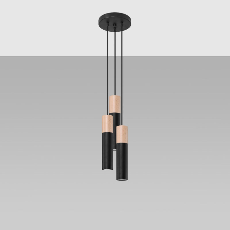 Lampe pendante Bicolore 3P noir