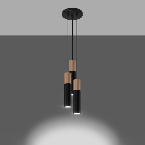 Lampe pendante Bicolore 3P noir