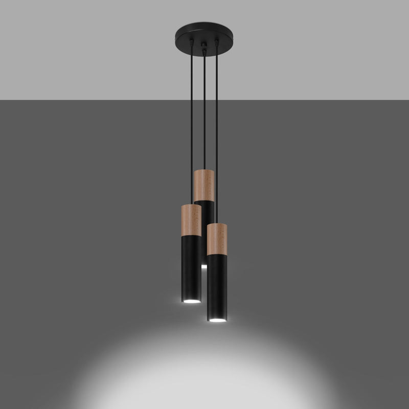 Lampe pendante Bicolore 3P noir