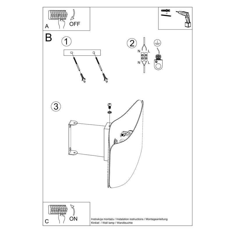 Applique Flux Lumineux 40 noir