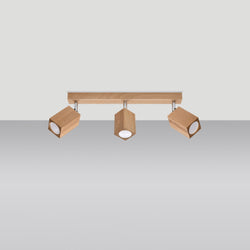 Plafonnier Facette Cubique 3 en chêne