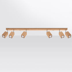 Plafonnier Facette Cubique 6 en chêne