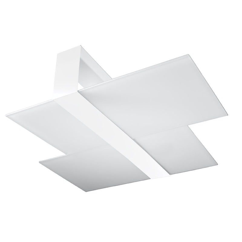 Plafonnier Double Plaque en Verre blanc