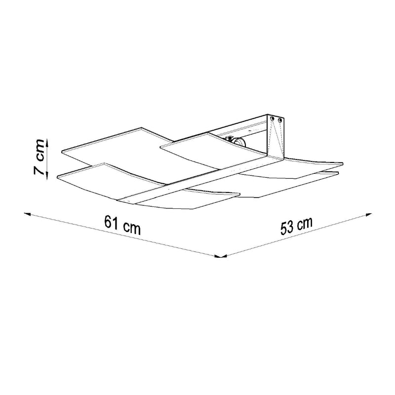 Plafonnier Triple Courbe blanc