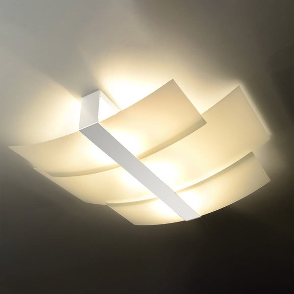 Plafonnier Triple Courbe blanc