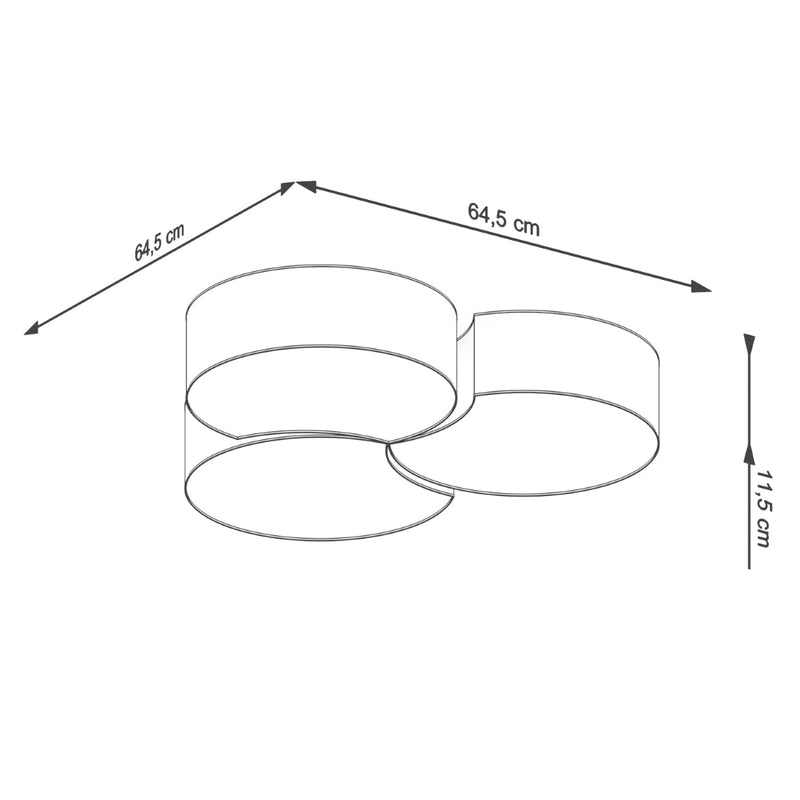 Plafonnier Cercle Courbé 3B blanc
