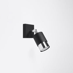 Applique Double Cylindre noir/chrome