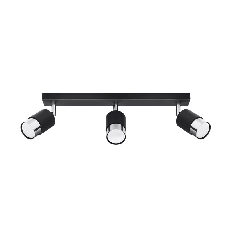 Plafonnier Double Cylindre 3 noir/chrome