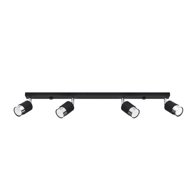 Plafonnier Double Cylindre 4 noir/chrome
