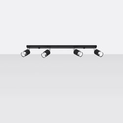 Plafonnier Double Cylindre 4 noir/chrome