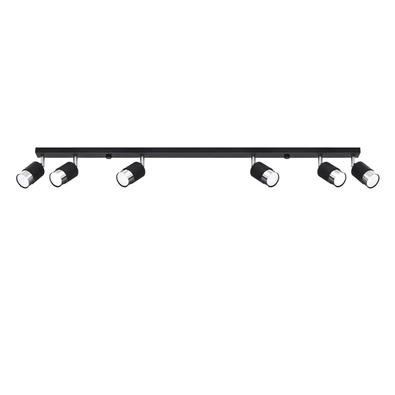 Plafonnier Double Cylindre 6 noir/chrome