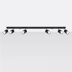 Plafonnier Double Cylindre 6 noir/chrome