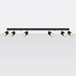 Plafonnier Double Cylindre 6 noir/doré