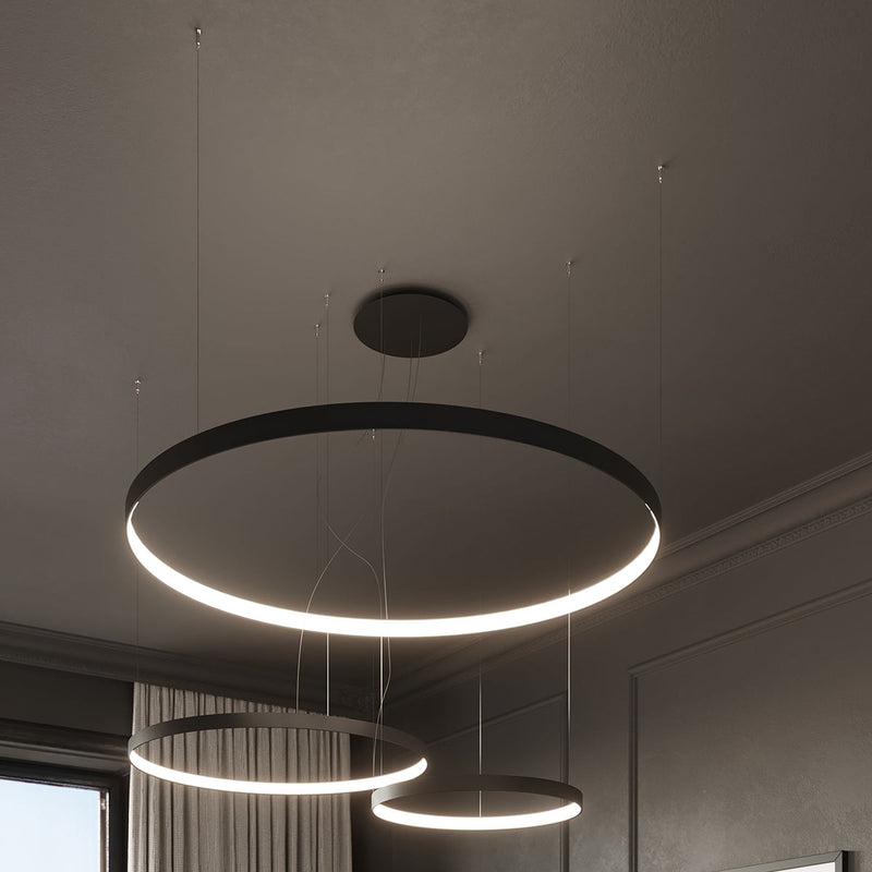 Lustre Anneau Solis 55 noir 4000K