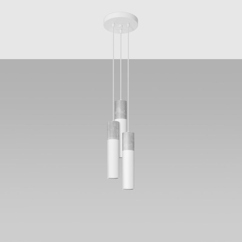 Lampe suspendue Colonne 3P blanc