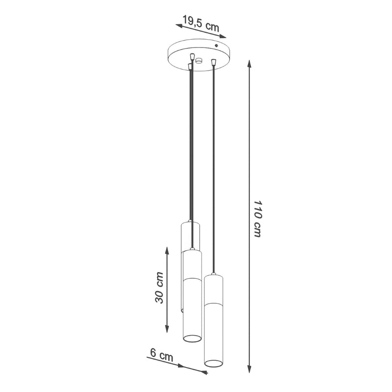 Lampe suspendue Colonne 3P noir