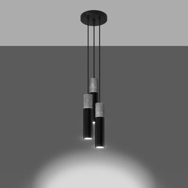 Lampe suspendue Colonne 3P noir