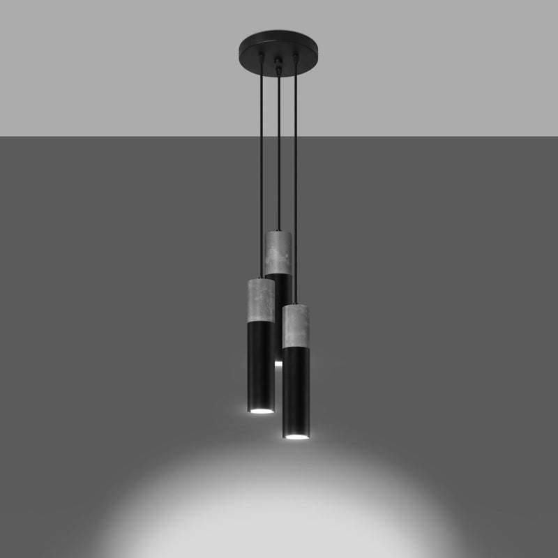Lampe suspendue Colonne 3P noir