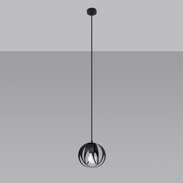Suspension Lotus Moderne 1 noir