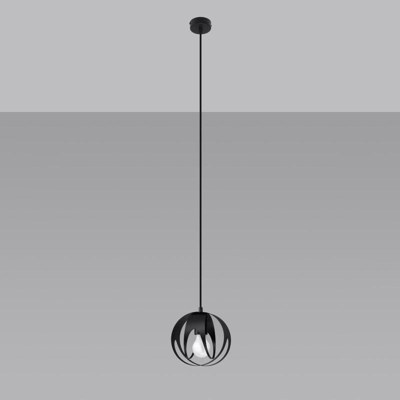 Suspension Lotus Moderne 1 noir