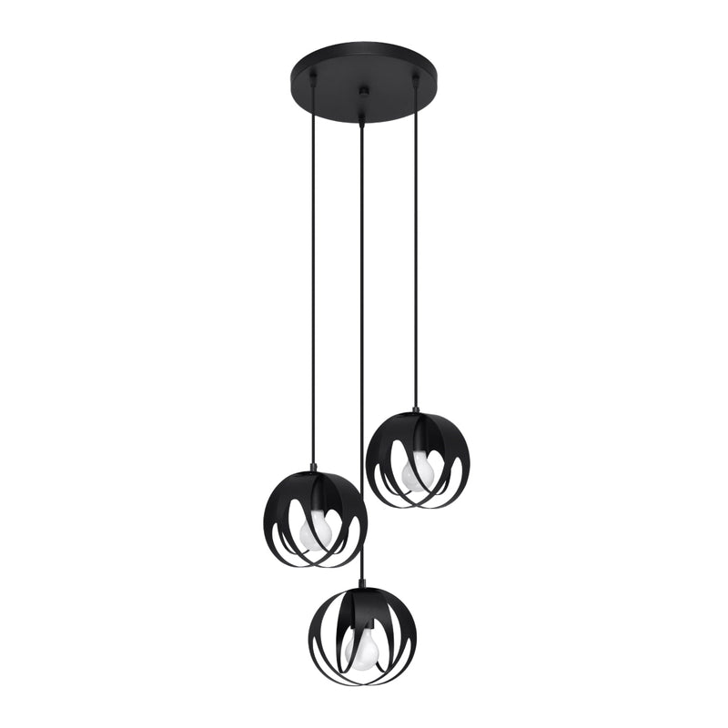 Suspension Lotus Moderne 3P noir