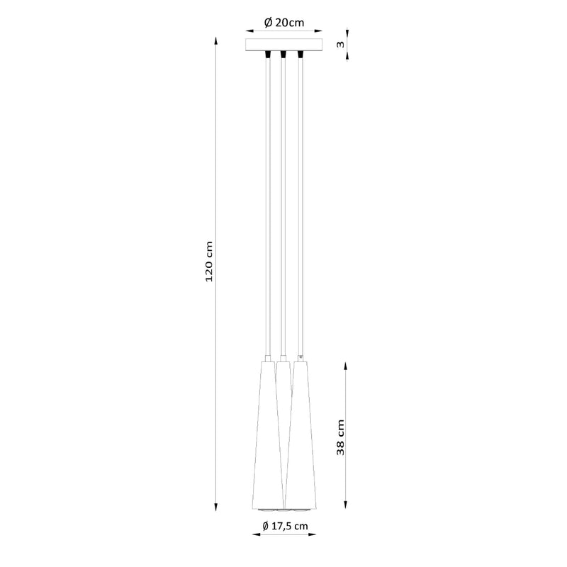 Suspension Cône 3P en bois naturel
