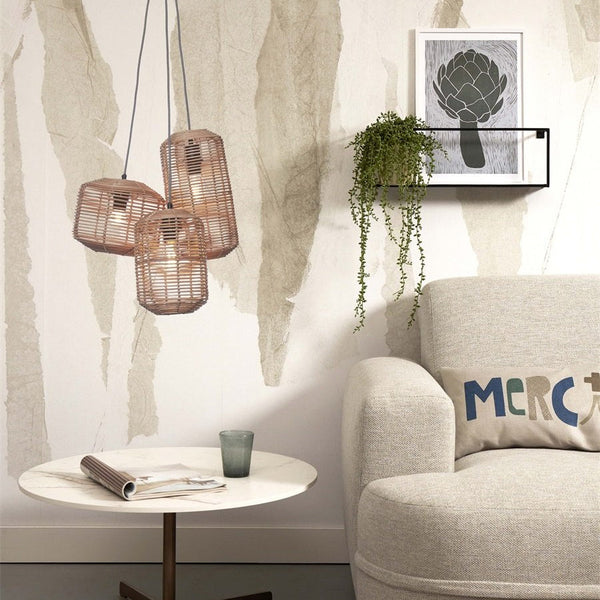 Suspension Tanami Rotin Naturel 3 Tubes 50 cm
