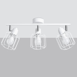 Plafonnier Cage Orientable 3 blanc