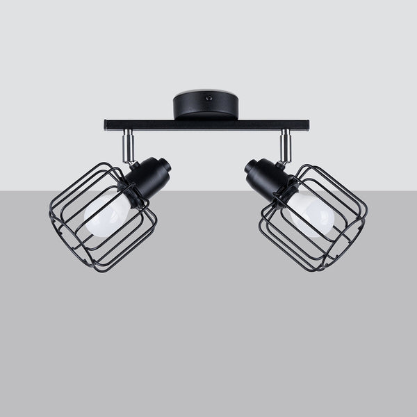 Plafonnier Cage Orientable 2 noir
