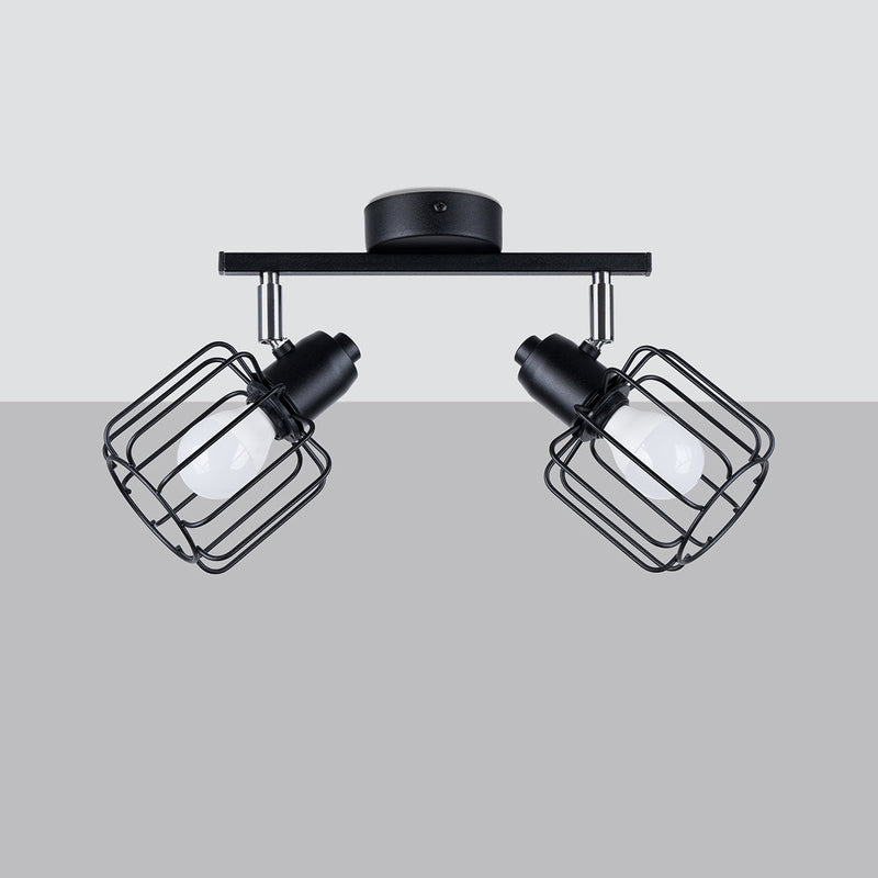 Plafonnier Cage Orientable 2 noir