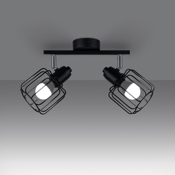 Plafonnier Cage Orientable 2 noir
