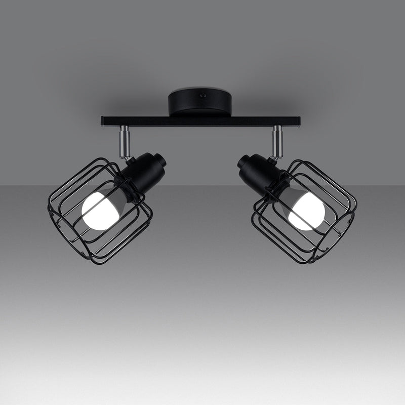 Plafonnier Cage Orientable 2 noir