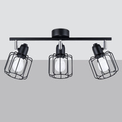 Plafonnier Cage Orientable 3 noir