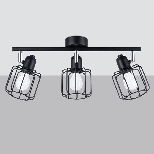 Plafonnier Cage Orientable 3 noir