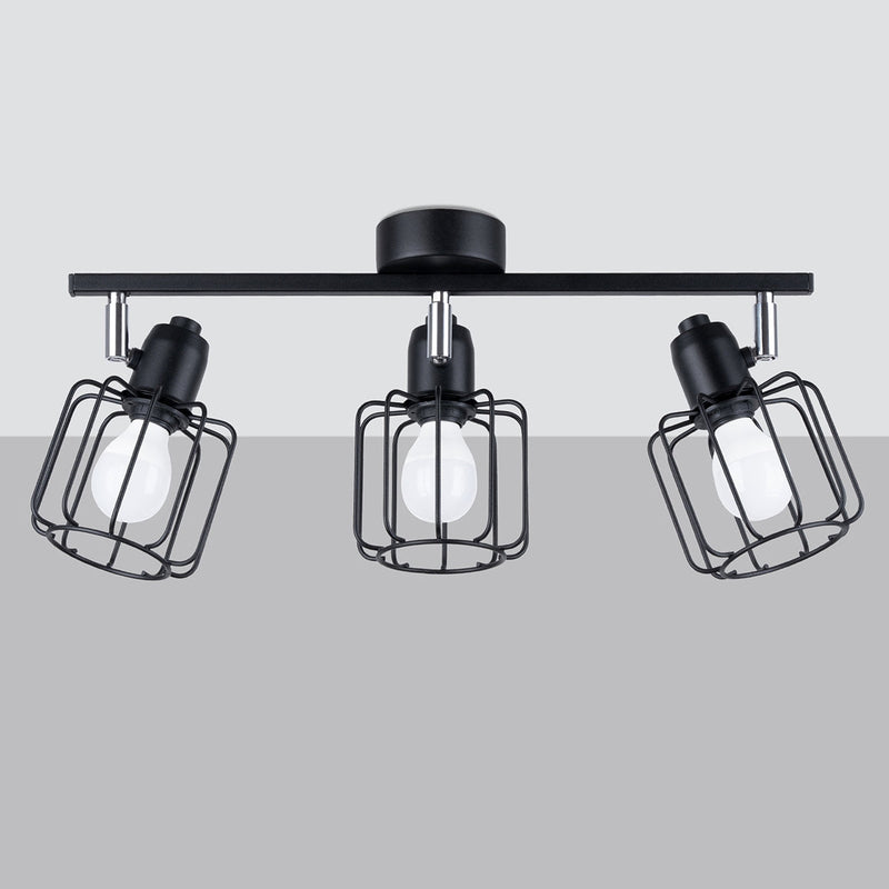 Plafonnier Cage Orientable 3 noir