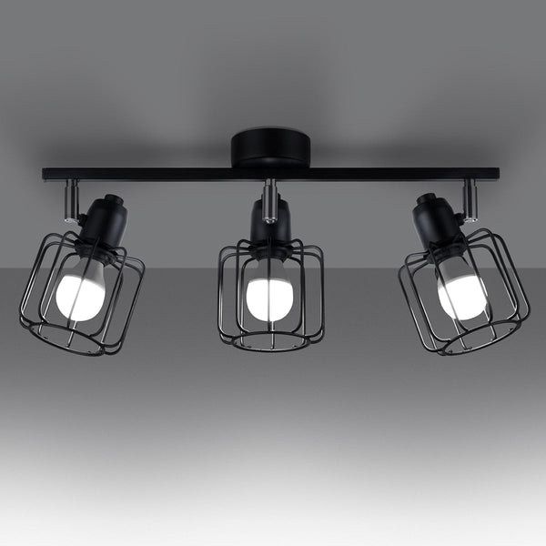 Plafonnier Cage Orientable 3 noir