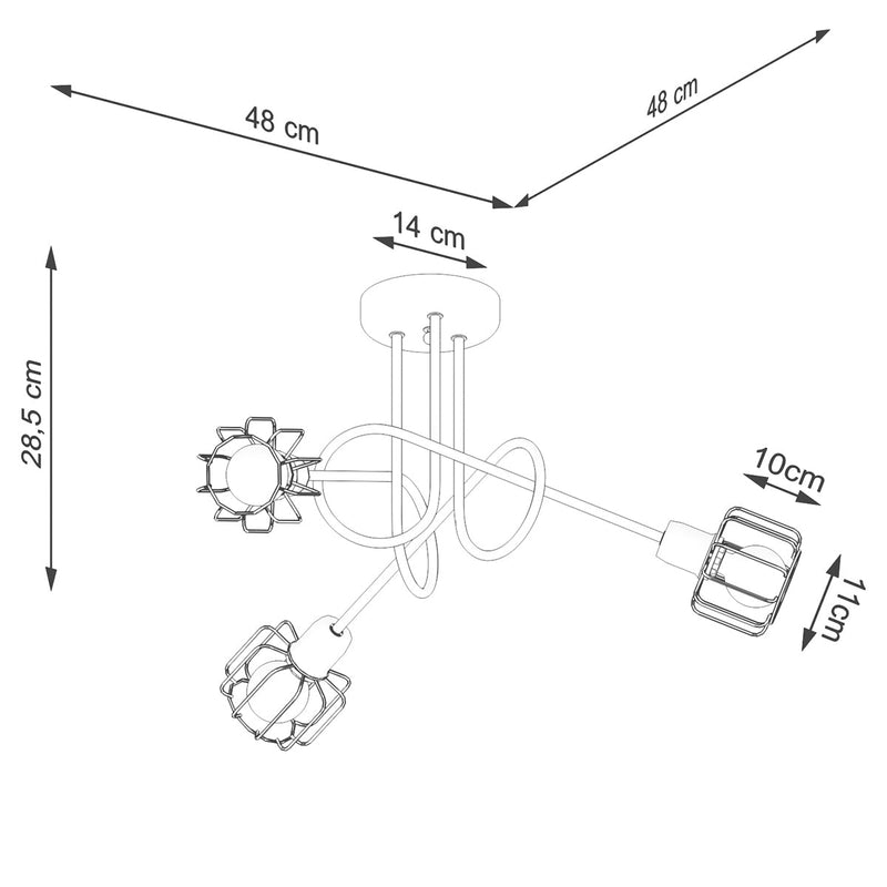 Lustre Cage Orientable 3S noir