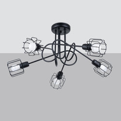 Lustre Cage Orientable 5S noir
