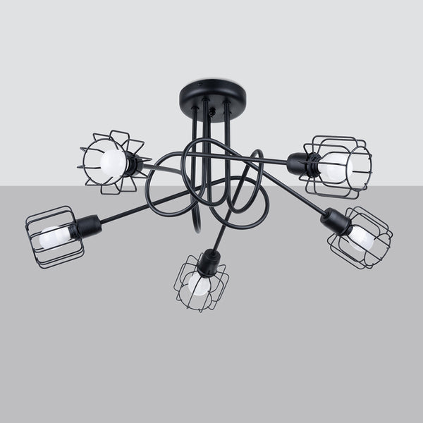 Lustre Cage Orientable 5S noir