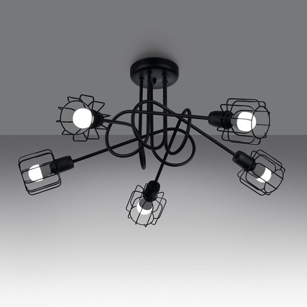 Lustre Cage Orientable 5S noir