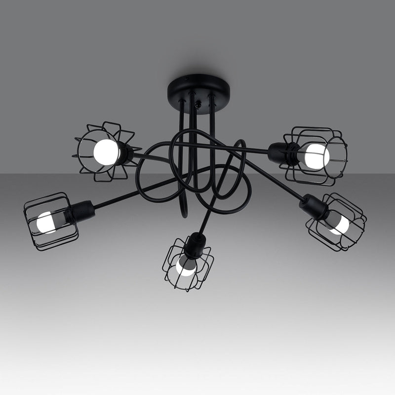 Lustre Cage Orientable 5S noir