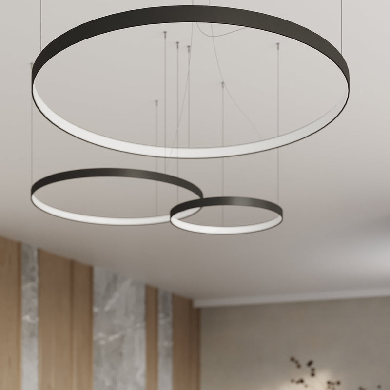Lustre Anneau Solis 110 noir 4000K