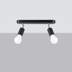 Plafonnier Réglable Minimaliste Acier 2 noir
